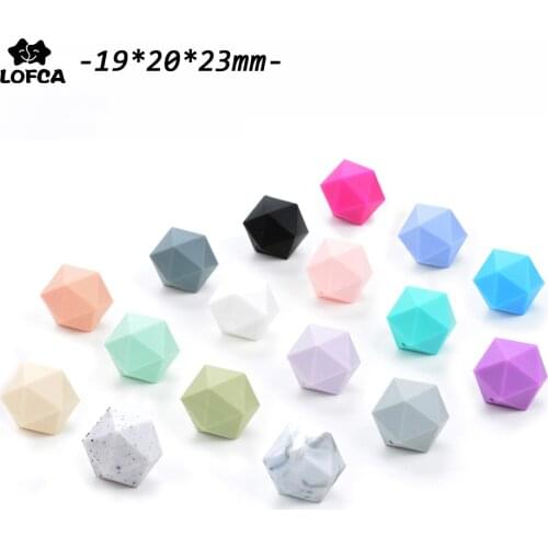 Silicone Beads For Teething Necklace Jewelry DIY Icosahedron Beads Better Than Hexagon 50pieces/lot