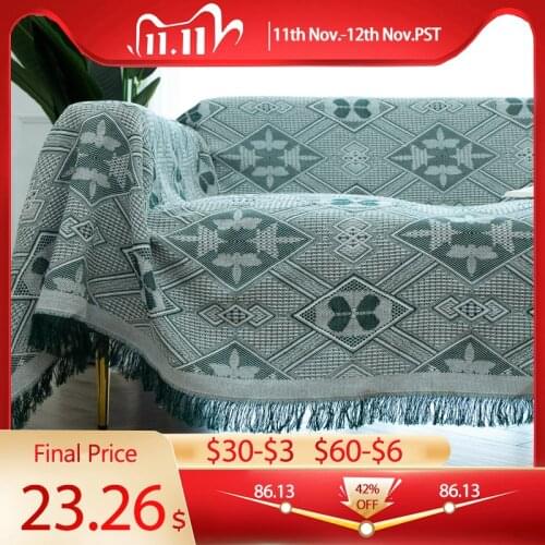 Morden Sofa Cover Blanket on The Bed Bedding Office Knitted Cover Blanket with Tassel Tapestry for Airplane Travel
