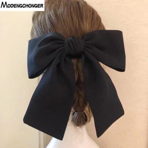 Temperament New Super Long Streamer Bowknot Hair Clip For Woman Ladies Hair Ornament Exaggeration Barrette Bow Hair Accessories