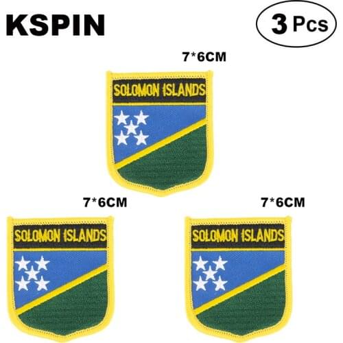 Solomon Islands Shiled Shape flag patches national flag patches for Cothing DIY Decoration