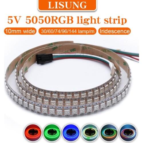 5M DC 5v Led 5050 Strip Tape Cintas RGB WS2812 WS2812B With ic Individually Addressable Smart Light Bar IP20 IP65 IR