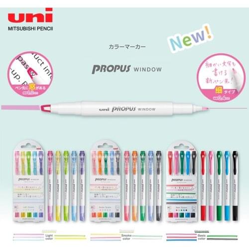UNI Double-headed Highlighter with Window PUS-102T PROPUS Marking Stroke Focus Student Use Smoky Gray Suit
