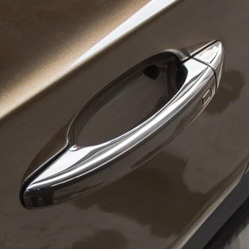 Exterior Door Handle Frame Decoration Cover Trim 8Pcs For Audi A4 B8 2013-2016 Car Styling Doorknob Sequins Decals ABS