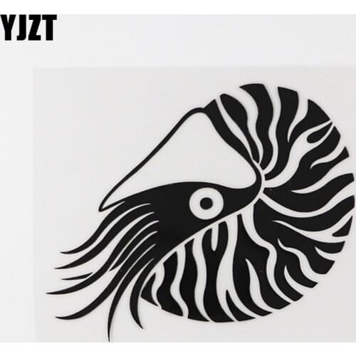 YJZT 13.6CM×11.3CM Amusing Conch Decal Car Stickers Vinyl Black/Silver 13D-1008
