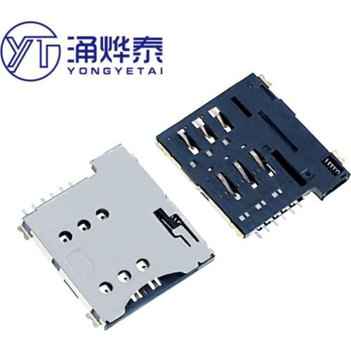 YYT 10PCS Small Card 6P SIM card holder small phone MICRO SIM card holder from the SIM card slot bomb 6P PUSH