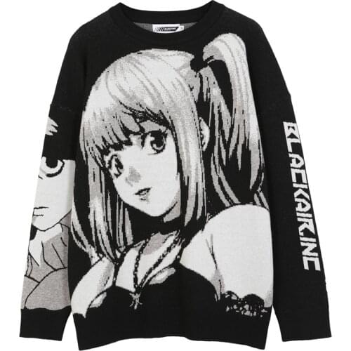 Woman Hip Hop Streetwear Harajuku Sweater Vintage Retro Japanese Style Anime Girl Knitted Sweater 2020 Autumn Cotton Pullover