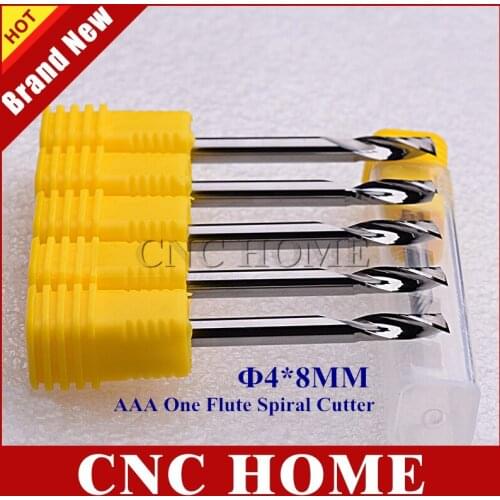 10pcs 4mm*8mm AAA K66 Carbide End Mill One Flute Spiral CNC Router Bits Wood Cutting Tools Milling Cutters