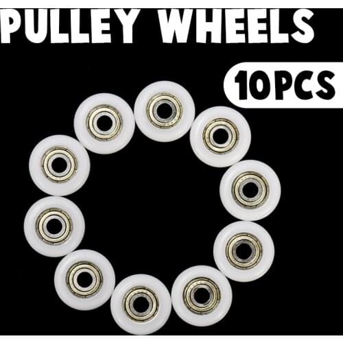 10pcs 5*23*7mm Nylon Plastic Carbon Steel Bearings Pulley Wheels Embedded Groove Ball Bearings Hot Sale