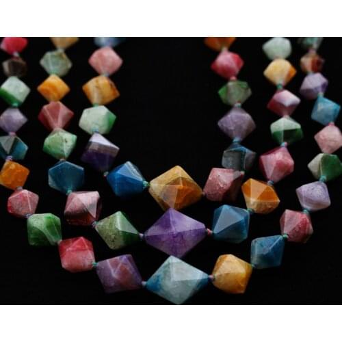 15.5inches Strand,Polished Colorful Agates Rhombus Beads,Drilled Dragon Veins Agates Stones Nugget Beads Jewelry