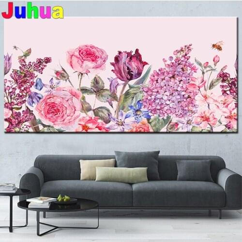5d diy Diamond Painting Pink Peony Custom Photo diamond mosaic full square drill diamond embroidery Flower home decor Gift