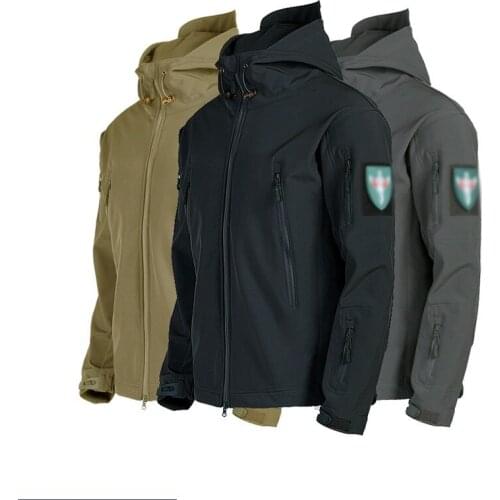 Army Shark Skin Soft Shell Clothes Tactical Windproof Hooded jacket men Flight Pilot Hood Coat Military Field bomber Jacket Tops