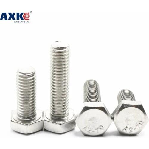AXK 1pcs stainless steel 304 cold heading hex head screw GB30 bolt DIN933 screw M6*8-150mm