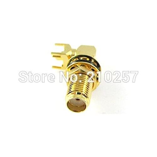 Free Shipping 2pcs RF Sma Female Connector PCB Mount Right Angle KWE Adaptor