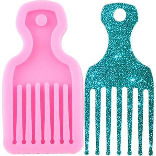 Shiny Glossy Comb Silicone Mold Keychain Molds Polymer Clay Pendant Mould Necklace Jewelry Epoxy Crafting Moulds