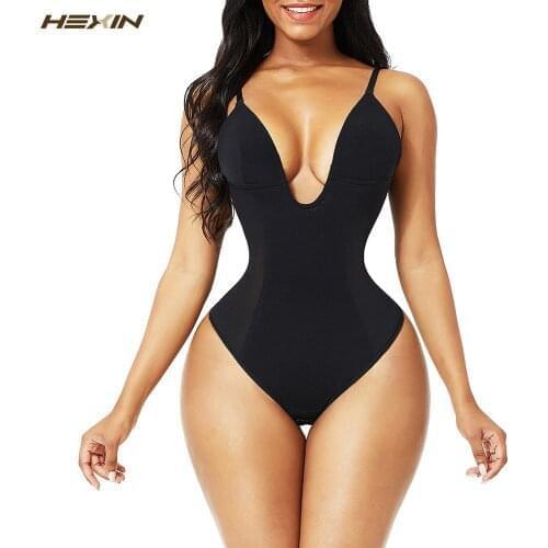 Women Deep V Backless Bodysuit Strap U Plunge Thong Bottom Shapewear Seamless Underwear Sexy Lingerie Invisible Bra Body Shaper