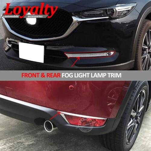 Loyalty for Mazda CX5 CX 5 CX-5 2017 2018 Front & Rear Fog Light Lamp Cover Trim ABS Chrome Car Styling Auto Accessories