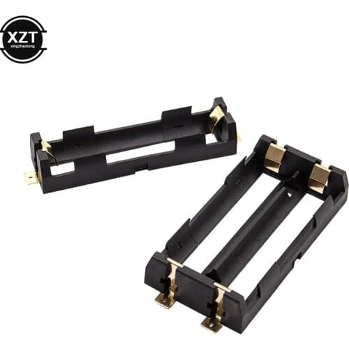 Black Plastic 1x 2x 18650 Battery Storage Box Case 1 2 Slot Way DIY Batteries Clip Holder Container With Bronze Pin Rechargeable