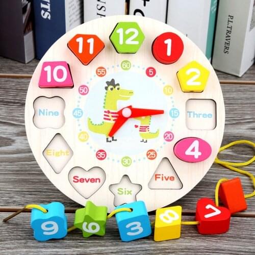 Wooden Toys Montessori Baby DIY Toys Digital Threading Beads String Lacing Puzzle Educational Math Toys for Children Kids