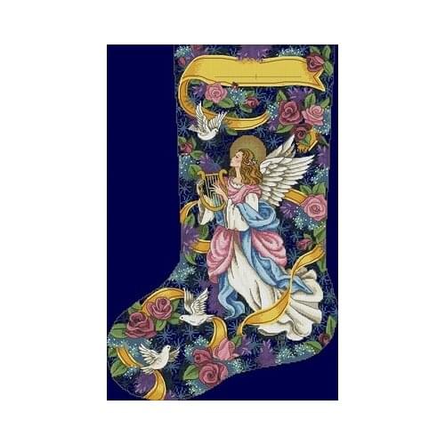 Dim 08564_Fairy Christmas Stocking (14CT Counted Cross Stitch 11CT 14CT 18CT Cross Stitch Kits Embroidery Needlework Sets