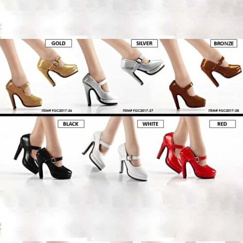 Flirty Girl FGC2017-26-31 1/6 Scale Female Soldier Doll Soft Hollow Platform High Heels Model For 12'' Action Figure Body DIY