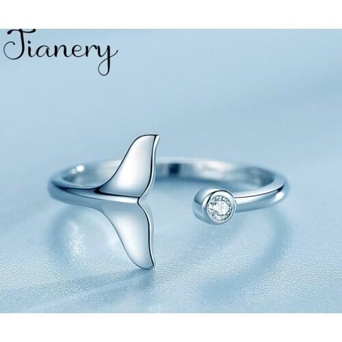 Gothic Vintage Crystal Mermaid Tail Rings For Women Bridal Wedding Engagement Punk Resizable Antique Rings Rock Jewelry