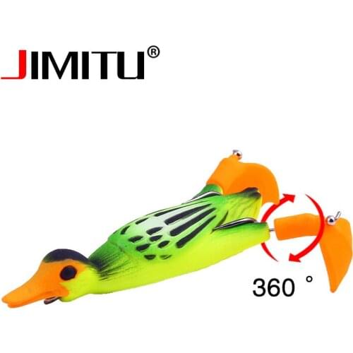JIMITU Topwater Silicone duck lure Isca artificial 95mm 11g fishing soft lures pesca mar swimbait Wobbler Propeller spinner bait