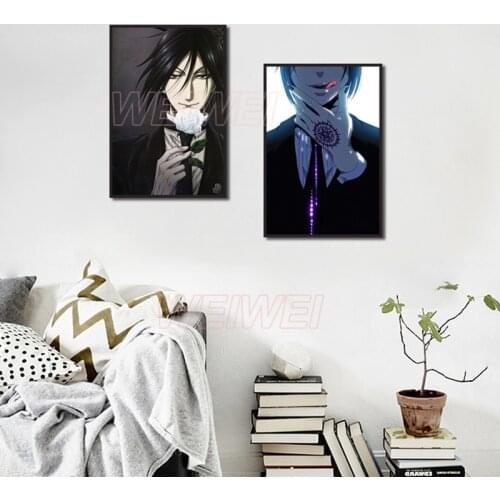 Anime Painting for Bedroom Men Holding White Rose Canvas Poster Home Decoration Living Room Waterproof Ink