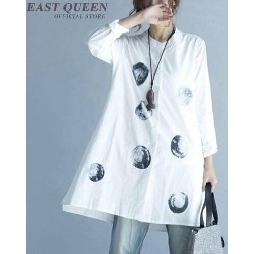 Chinese traditional dress white ladies elegant shirt dressAA3301 Y