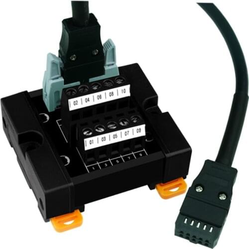 PLC-10P connector MIL data cable 10-pin terminal block PLC connection line with connector 10-pin adapter board plug