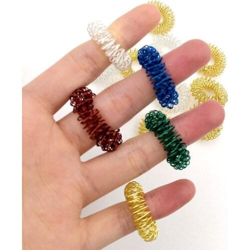 Finger massage ring toy relieves sharp sensory spring finger ring autism toy stress child decompression vent ring