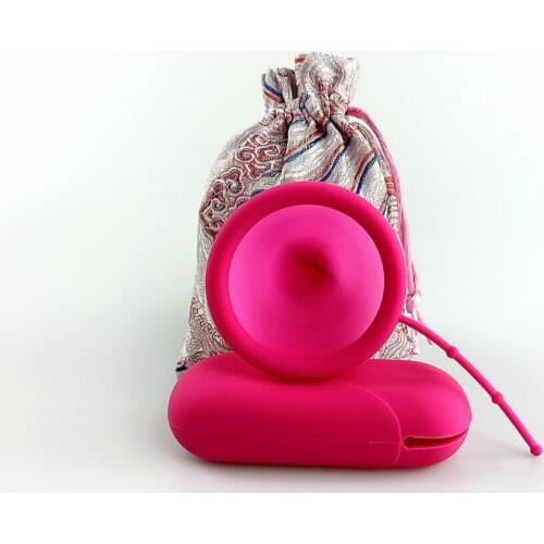 Menstrual Disc with silicone case Flat-fit Design Extra-Thin Sterilizing Silicone Menstrual cup period copa for women