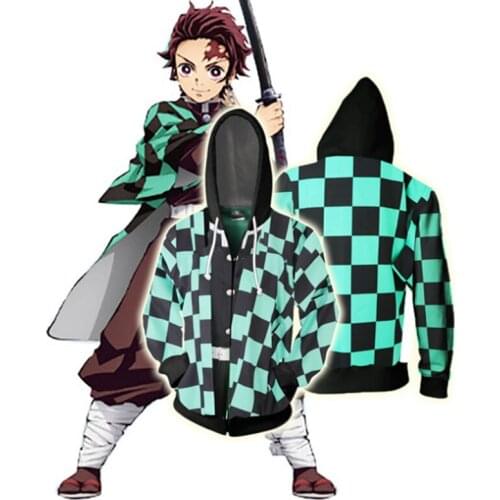 New Demon Slayer Kimetsu no Yaiba hooded Sweatshirt 3D Printed Hoodies Men Casual Tanjirou Sweatshirt Jacket