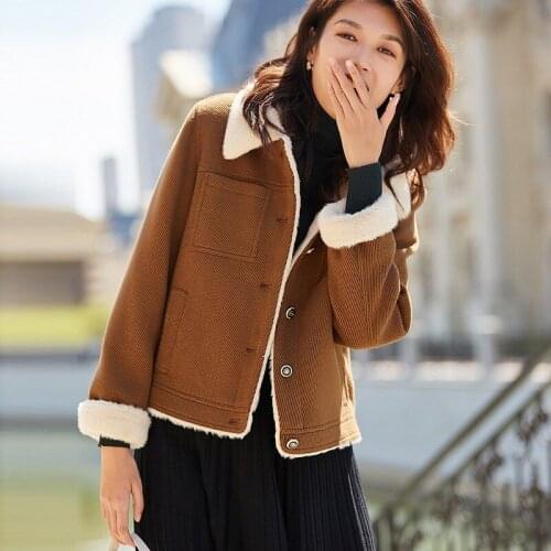 Autumn and 2020 winter age-reducing jacket-style casual thickening short section tooling cotton wool coat female