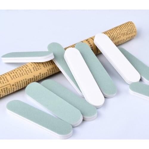5pcs/set of Nail Files Green and White Dual-use Wooden Mini Sandpaper Polishing Accessories DIY Cuticle Removal Manicure Tool