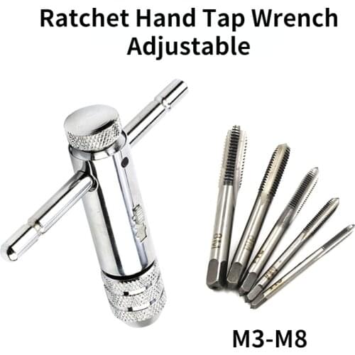 Ratchet Hand Tap Spanner Adjustable / Hand Tapping Accessories / Forward and Reverse Reversing Manual Screw Tap Wrench
