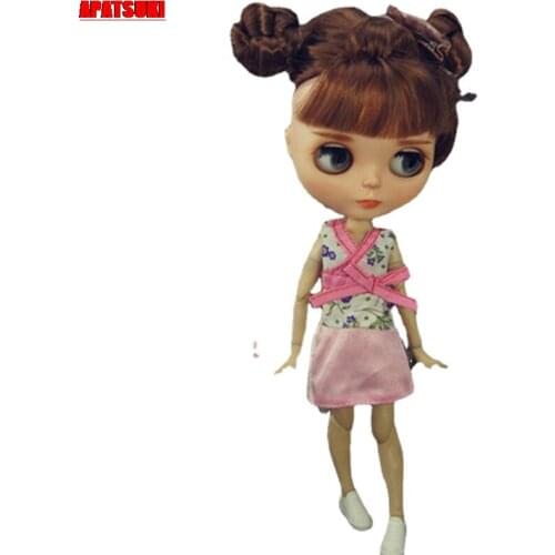 Pink Bownot Princess Dress Fashion Doll Clothes For Blythe Doll Outfits For Blyth Dolls Toy 1/6 Dolls Accessories Toys