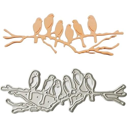 Lovely Bird On Branch Die Cut Animal Metal Cutting Embossing Dies Handmade Paper Card Edge Decoration Stencil