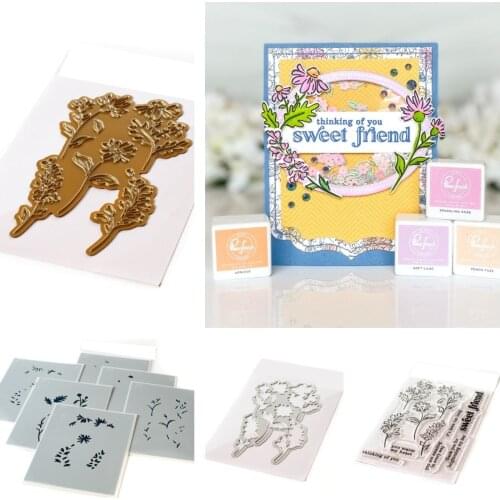 SWEET FRIEND FLORAL New Metal Cutting Dies Stamps Stencil for 2021 Scrapbook Diary Decoration Embossing Template Diy Greeting