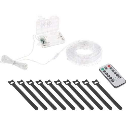 LED Trampoline Rim Lights Remote Control Rope String Strip Lights 8 Modes Battery Operated Outdoor Waterproof