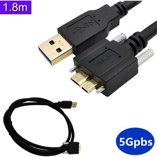 USB 3.0 A Male to Micro B Male with optional Screw Locking Cable 1.8m