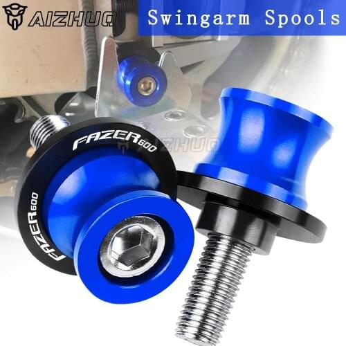 FOR YAMAHA FAZER600 FZ6S Motorcycle Stand Screws FZ6N FZ6R FZ6 FAZER 1998-2010 6MM CNC Swingarm Slider Spools FAZER 600 Logo