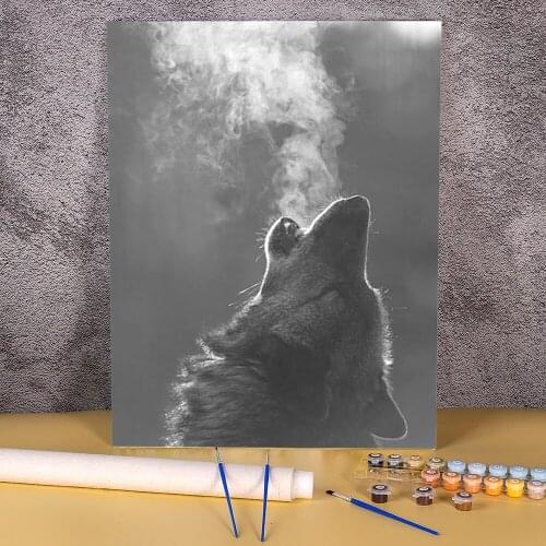 Wolf Cartoon Animal DIY Paint By Numbers Complete Kit Oil Paints 50*70 Boards By Numbers Handmade For Adults Wholesale Art
