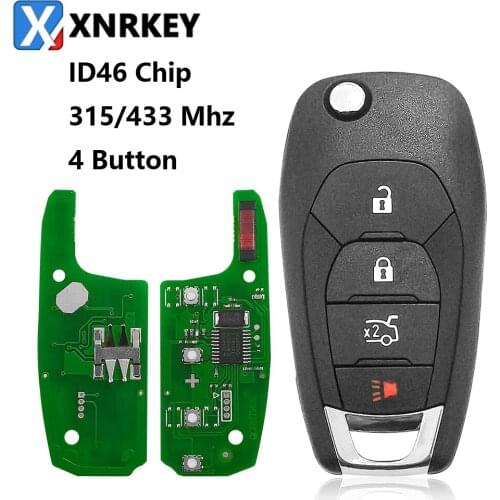 4B Remote Flip Key 315/ 433Mhz PCF7941 Fob For Chevrolet 2016 2017 2018 For Cruze RPO-XL7 5933405 FCC: LXP-T004