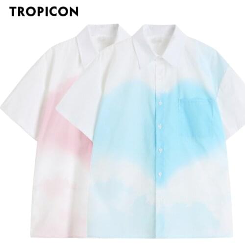 TROPICON Spring 2021 Women Fashion White Shirt Heart Print Long Sleeve Collared Shirt Blouses Women Casual Top Couples Clothes