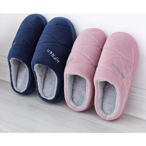 Big Size 47 Winter Warm Shoes Woman Men Indoor Slippers Soft Plush Lovers Home Floor Slipper Anti-slip Bedroom Slides SH080102
