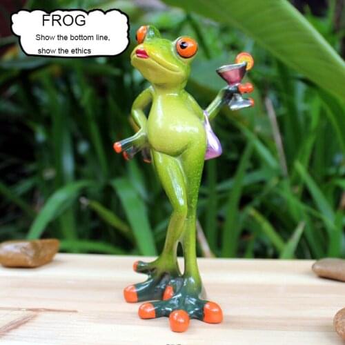 3D Mini Craft Resin Creative Frog Model Figurine Home Office Tabletop Decor Gift Birthday Present Cute Cartoon Home Decor Crafts
