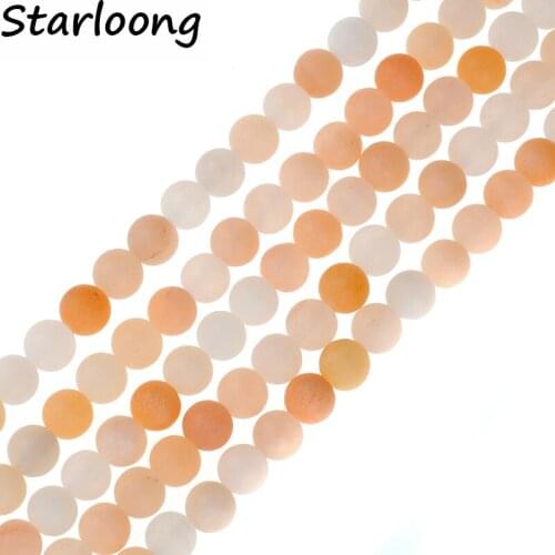 4-10mm Round Natural Stone Beads Matte Pink Aventurine Stone Loose Strand Beads 15" Pick For Bracelet Necklace Jewelry Making