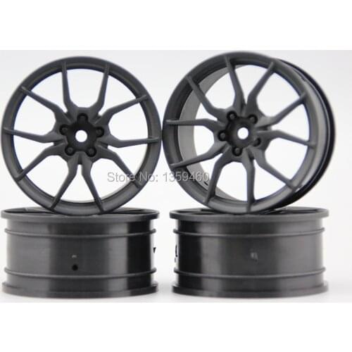 4pcs 1/10 Touring&Drift 15% Reinforced Nylon Wheel Rim O5YNK ( Black) fits for 1:10 Touring&Drift Car 1/10 Rim
