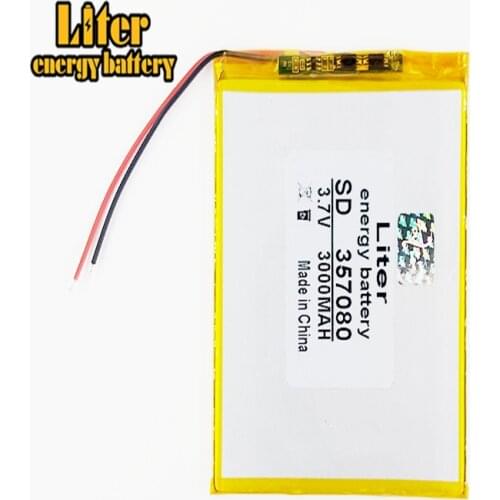 3.7 V 3000mah The 6-inch flat-panel battery polymer battery has a built-in charging battery of 357080