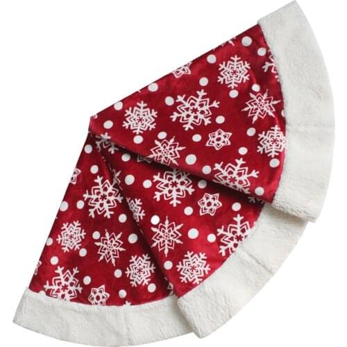 Promotion 36"/42"/48" Burgundy Skirt Polar Fleece Snowflake Christmas tree skirt p2001